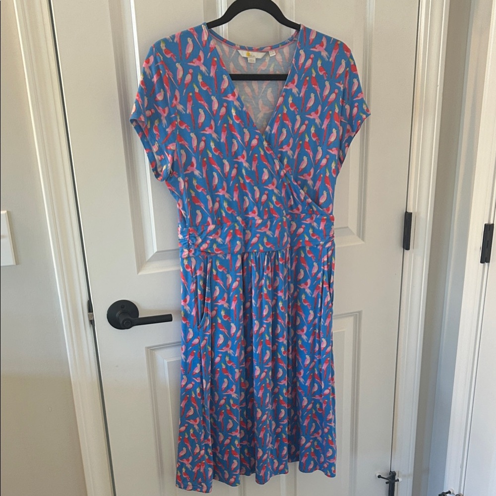 Boden Blue and Pink Flamingo Dress